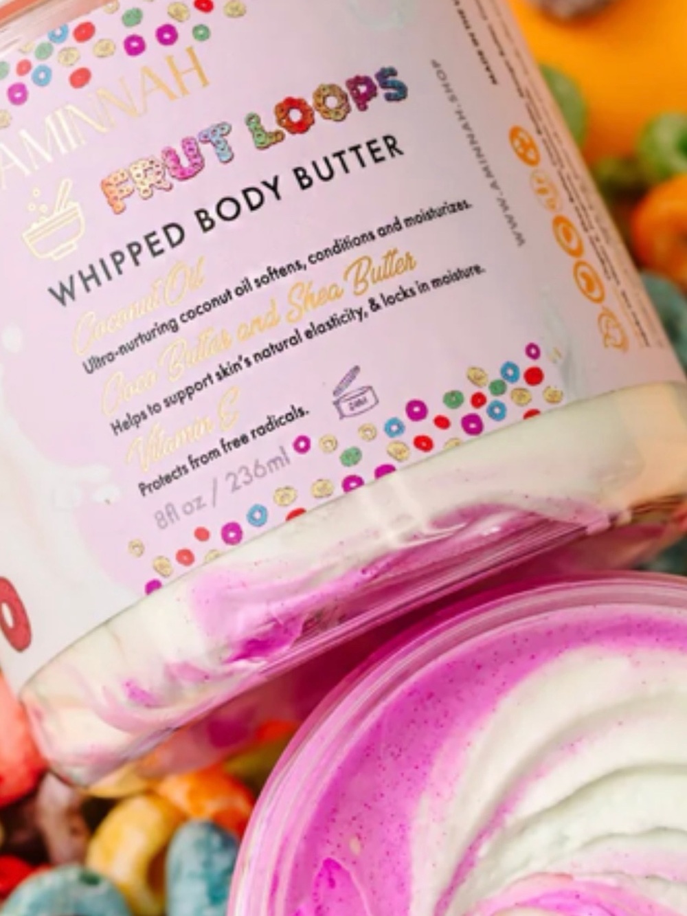 AMINNAH Fruit Loops Whipped Body Butter - Pastel Multicolor